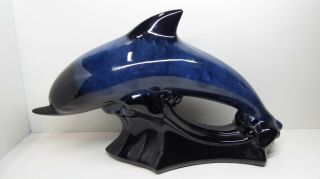 VINTAGE BLUE MOUNTAIN POTTERY LARGE DOLPHIN STATUE 2