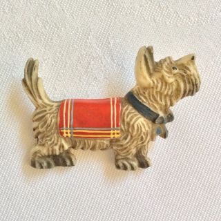 Vintage Art Deco C1930’s Celluloid Scottie Dog Brooch Pin