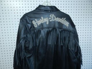 Mens Harley - Davidson Leather Riding Jacket - Large - Fringes