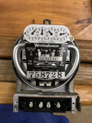 Vintage Type Ca Westinghouse Watthour Meter 120 Volts
