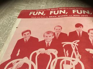 Old Sheet Music Vintage Sheet Music 1964 The Beach Boys Fun Fun Fun