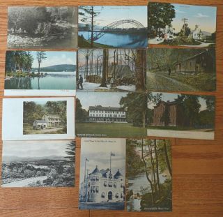 (12) Vintage 1907 Vermont Lake George,  Morey,  Island Pond Great Falls Post Cards