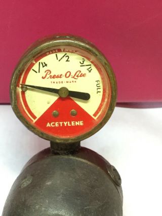 Vintage PREST - O - LITE Acetylene Gauge Linde Company 2