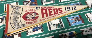 Cincinnati Reds 1972 National League Champs Vintage Mlb Baseball Pennant