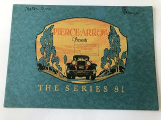 Pierce - Arrow - Series 81 Sales Brochure & Price List 1928