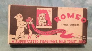 Box Of Vintage Romeo Bonzo Soaps.  Three Bonzos.