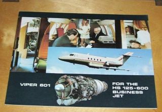 Rolls - Royce Fiat Viper 601 For The Hs 125 - 600 Business Jet Brochure.  1971