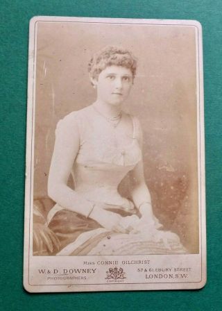 Vintage Victorian Cabinet Card - Studio Posed Female - Named - C 1880 - 90