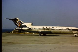 35mm Colour Slide of Olympic Airways Boeing 727 - 284 SX - CBB at Athens 2
