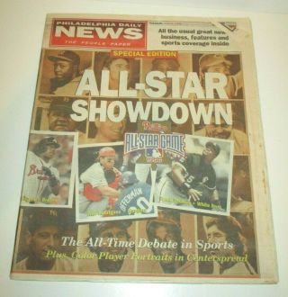 Philadelphia Daily News Newspaper Baseball Veterans Stadium 1996 All Star Game