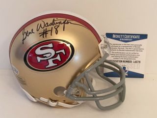 Gene Washington Signed San Francisco 49ers Football Mini - Helmet Bas L45715