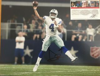 Dak Prescott Dallas Cowboys Signed/autograph 8x10 Photo Nfl Football