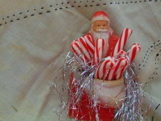 Vintage Early Paper Mache Santa Claus,  Christmas Candy Container,  Made Scotland