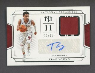 2019 National Treasures Collegiate Trae Young Rc Rookie Jersey Auto 13/25