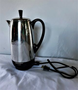 Vintage Farberware Fast Heating 2 - 12 Cup Coffee Electric Percolator Model 142b