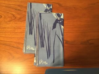 Vintage Vera Neumann Linen Napkins,  Set Of 2,  Blue Print