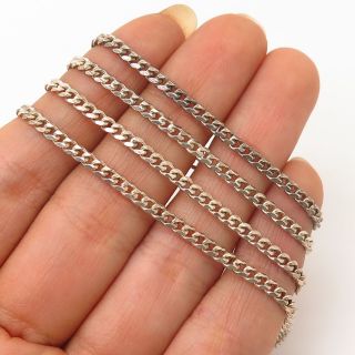 925 Sterling Silver Vintage Cuban Chain Necklace 23 "