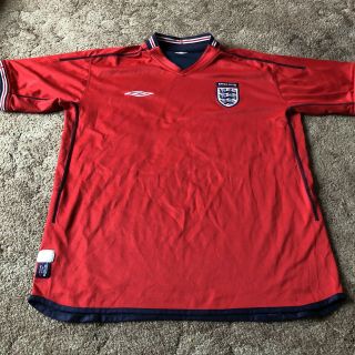 England Football Away Shirt 2002 2004 Umbro Extra Large Xl Reversible Vintage