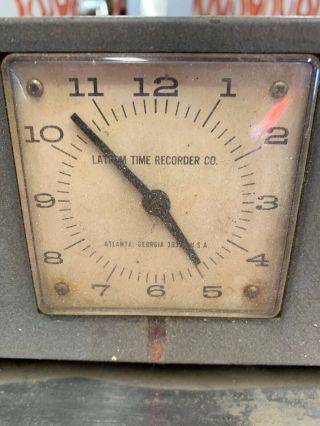 Vintage MCM Lathem Automatic Punch Time Clock 4000 Series Parts or Restoration 2