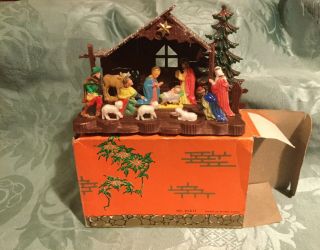 Vintage Boxed Nativity Scene.  1950s.