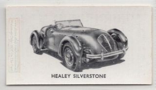 Vintage Healey Silverstone Sports 2 Seater British Car Auto 1950s Ad Trade Card