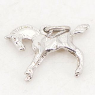 Vtg Sterling Silver - Rembrandt Horse Animal Solid Bracelet Charm - 2g