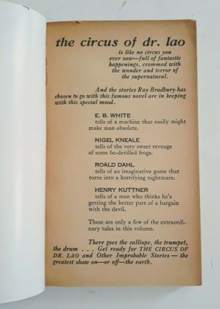 ☆ Vintage THE CIRCUS OF DR.  LAO WIERD FANTASY FICTION PAPERBACK RAY BRADBURY 3