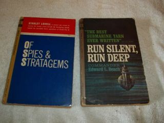 2 World War 2 Two Books Oss Of Spies & Stratagems,  Run Silent Run Deep