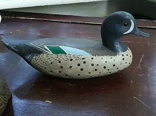Vintage Signed J Hamilton Hand Crafted Wooden Duck Decoy Inlet Weight