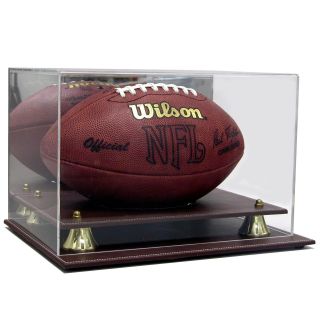 Saf - T - Gard Deluxe Acrylic Leather Base Full Size Football Display Case - As0418
