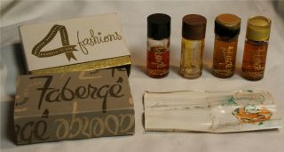 Vintage Faberge 4 Four Fashions Jr Set W Box And Org Reorder Form 9940 Cologn