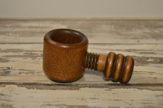 Vintage Wooden Screw Style Nut And Shell Cracker Hand Held Nutcracker
