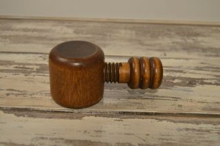 Vintage Wooden Screw Style Nut and Shell Cracker Hand Held Nutcracker 2