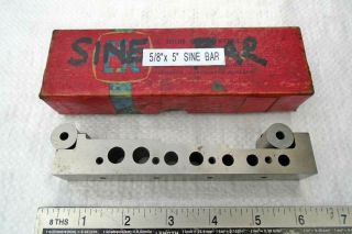 Vintage Boxed 5 " X 5/8 " Engineers Precision Sine Bar Old Tool