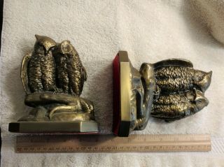 Vintage PM Craftsman Brass Owl Bookends Philadelphia Mfg Co Book Ends 2