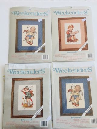 Counted Cross Stitch Kits X 4 Hummel Weekenders Vintage Children