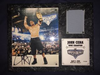 John Cena Wwe Wrestlemania 22 2006 4 - 2 - 06 Signed Plaque