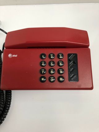 Vintage At&t Cherry Red Telephone Retro Desk Phone Corded Landline