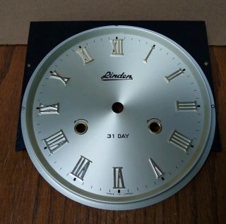 Vintage Linden 31 Day Wall Clock Dial Face Plate Roman Numeral Metal 7.  5 Inch