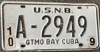Usnb Guantanamo Bay Cuba Gtmo License Plate