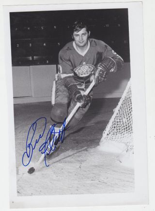 Bill Cowboy Flett Signed Team Issue Photo Card Kings Flyers Leafs Oilers Wha