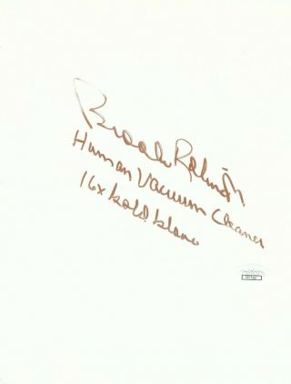 Brooks Robinson Autographed 8x11.  5 Cardboard " Human Vacuum Cleaner " Jsa Cc77557