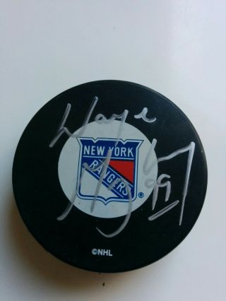 Wayne Gretzky Autographed Signed Puck York Rangers