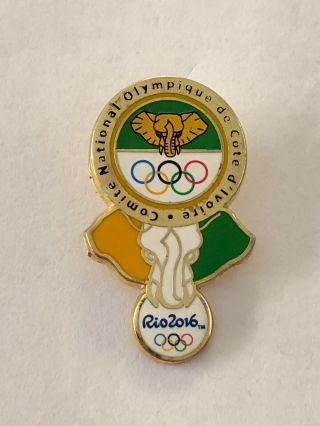 Cote D’ivoire Ivory Coast.  Noc Olympic Team Pin - Rio 2016 With Elephant