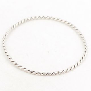 Vtg Sterling Silver - Southwestern Twisted Rope 8 " Bangle Bracelet - 9.  5g
