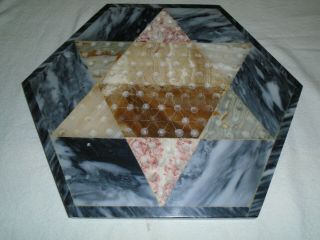 Vintage Chinese Checkers Board Marble/onyx/stone