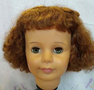 Vintage Patti Playpal Doll Head Auburn Curly Hair Ideal 1960 