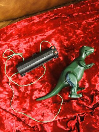 Vintage Sears T Rex Tyrannosaurus Remote Battery Operated Old Toy Town Dinosaur