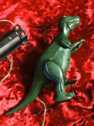 Vintage Sears T REX TYRANNOSAURUS Remote Battery Operated Old Toy Town Dinosaur 2