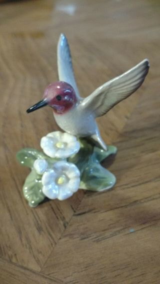 Vintage Hagen Renaker Hummingbird Hummer Flowers Ceramic Miniature Animal Bird